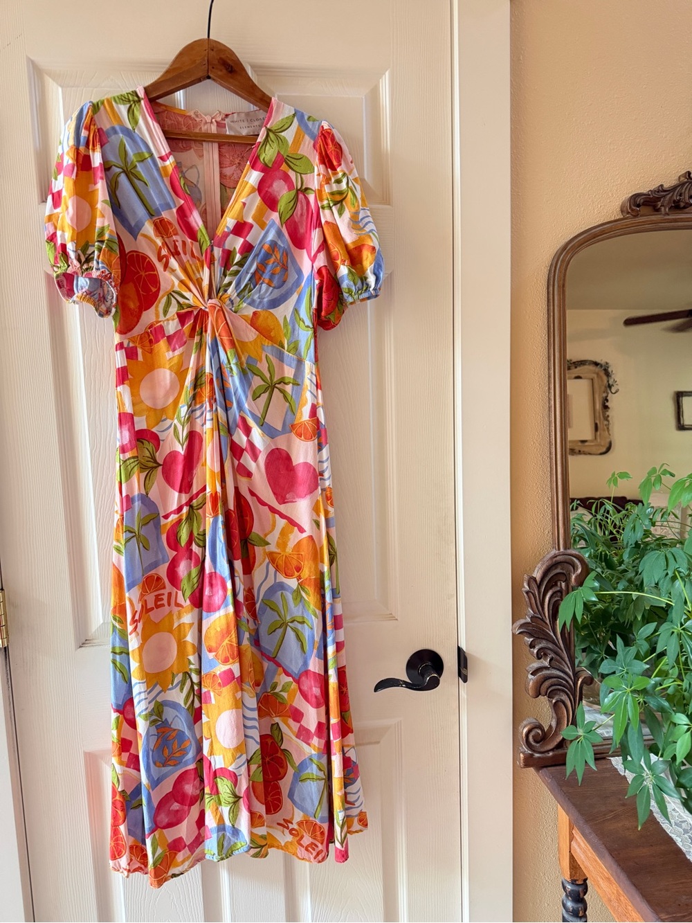 Vibrant Multicolor Twist-Front Midi Dress